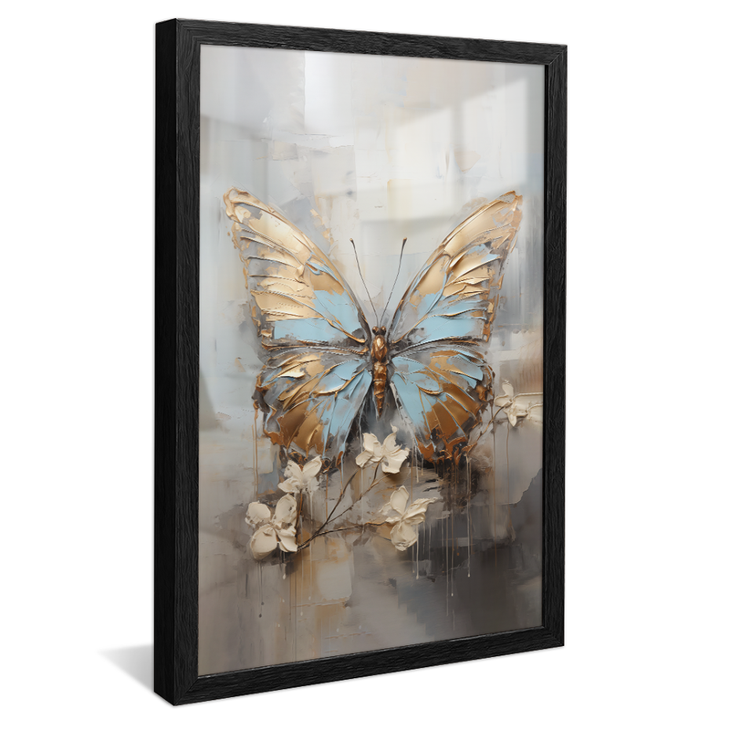 Abstract Butterfly in Gold V822 Canvas