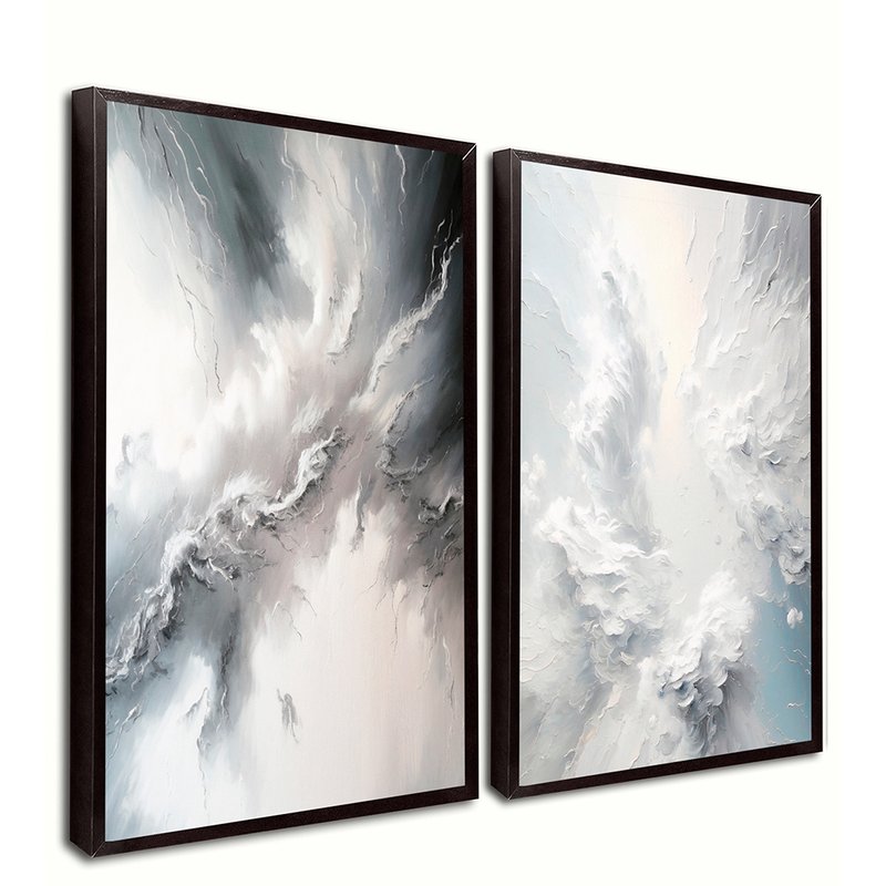 Abstract Clouds Clean Kit with 2 Frames Canvas