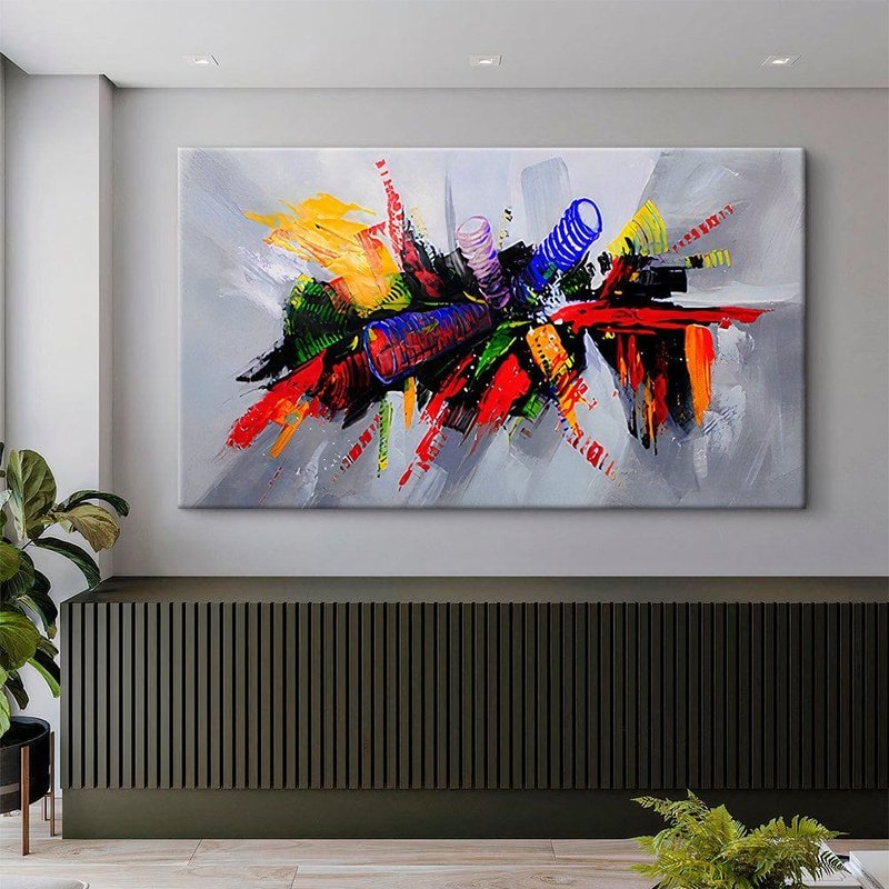 Abstract Color Explosion Canvas