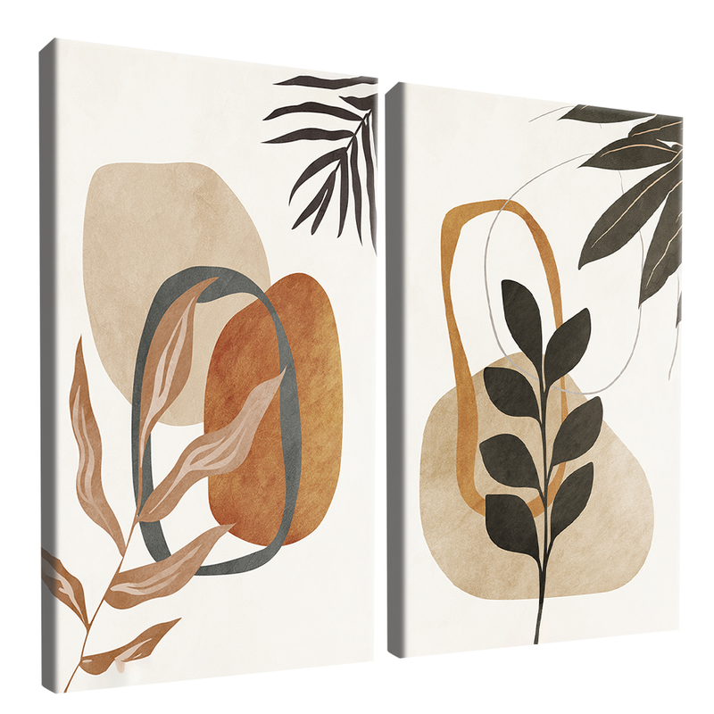 Abstract Foliage Duo Canvas V1515