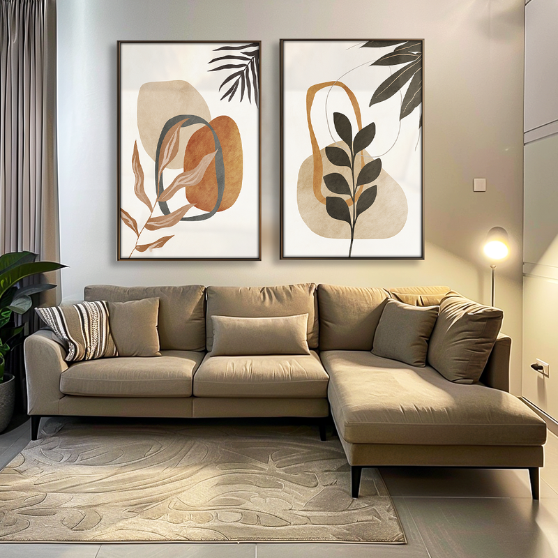 Abstract Foliage Duo Canvas V1515