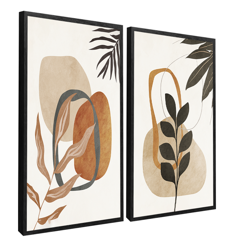 Abstract Foliage Duo Canvas V1515