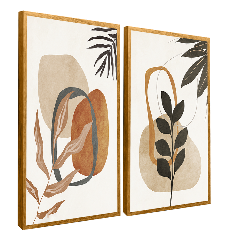 Abstract Foliage Duo Canvas V1515