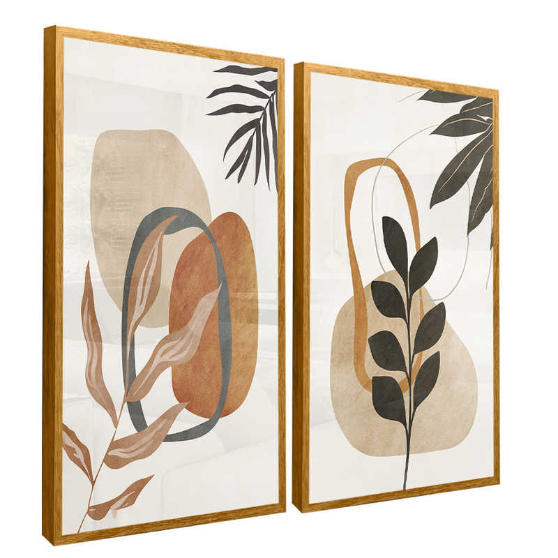 Abstract Foliage Duo Canvas V1515