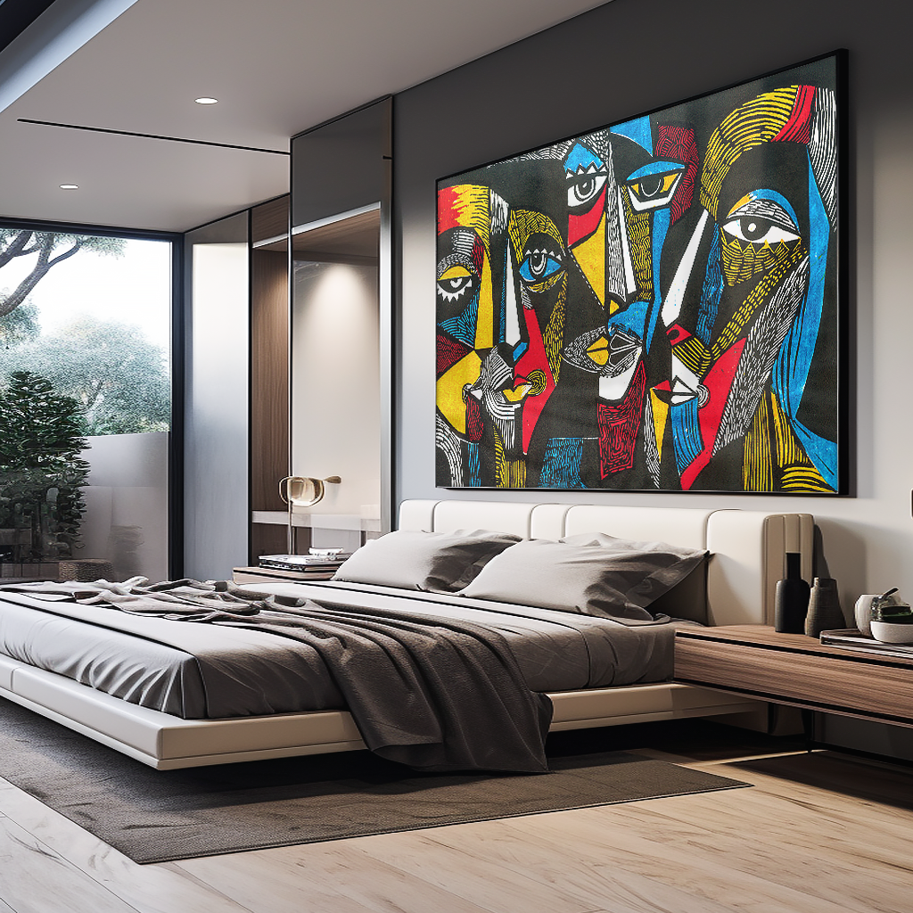 Abstract Faces and Gazes V896 Canvas