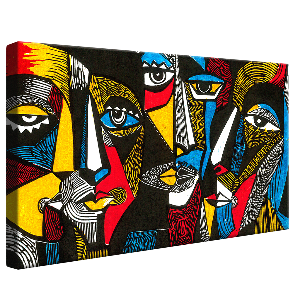 Abstract Faces and Gazes V896 Canvas