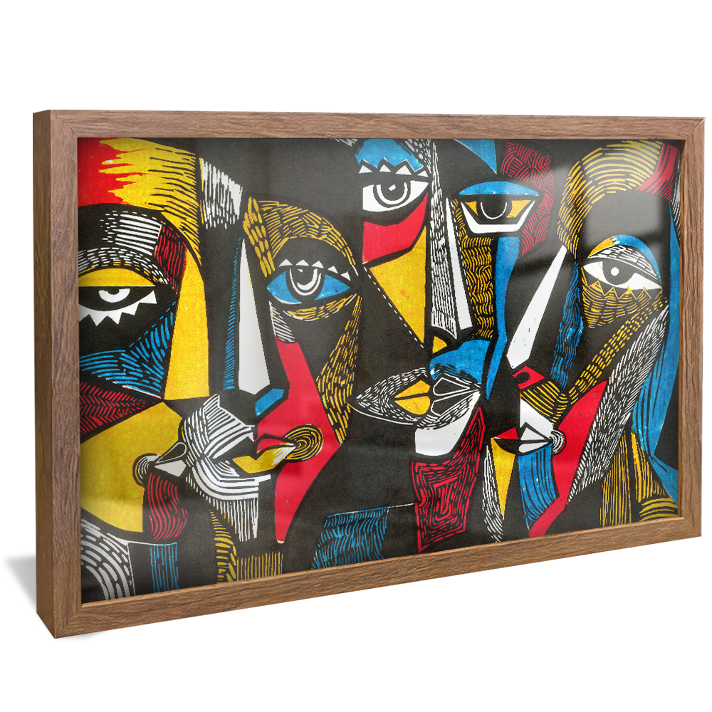 Abstract Faces and Gazes V896 Canvas