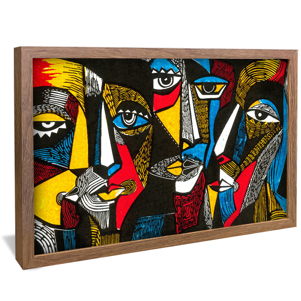 Abstract Faces and Gazes V896 Canvas