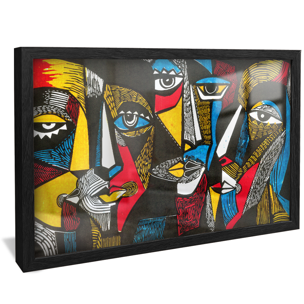 Abstract Faces and Gazes V896 Canvas