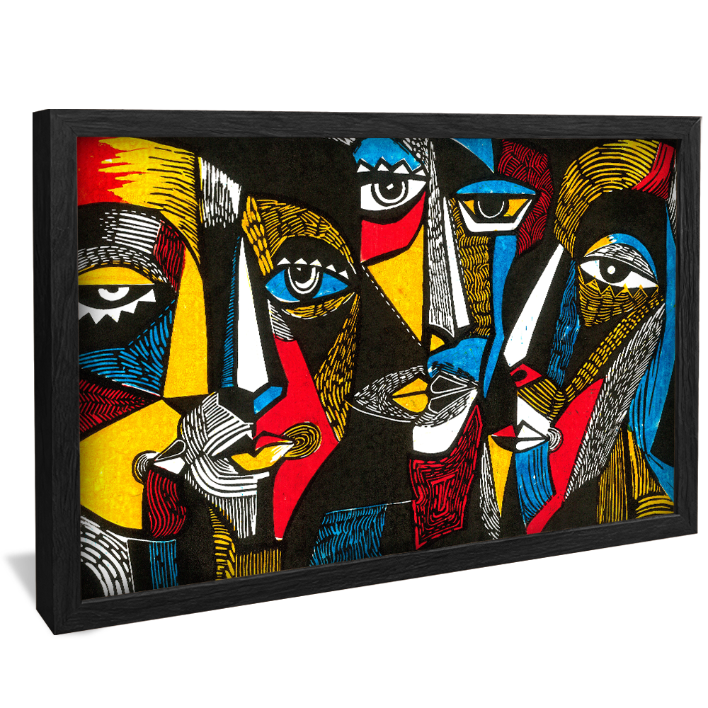 Abstract Faces and Gazes V896 Canvas