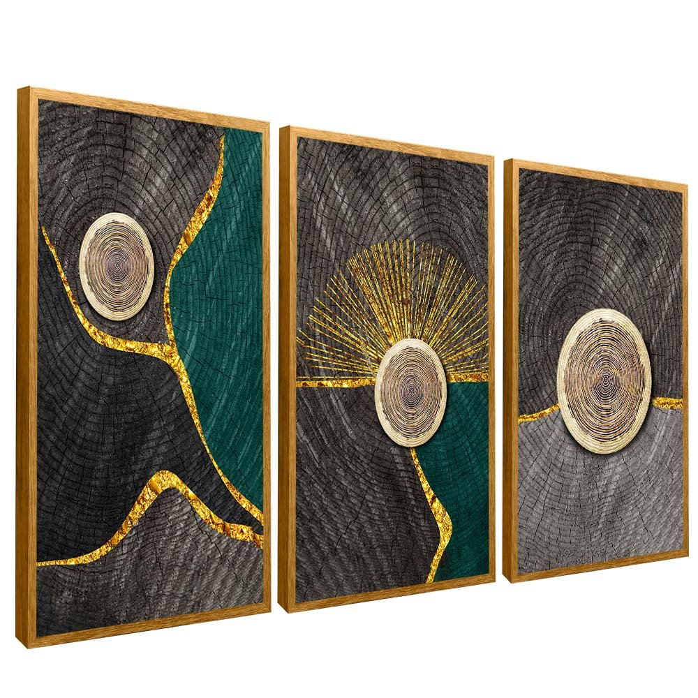 Abstract Geometry Trio Canvas