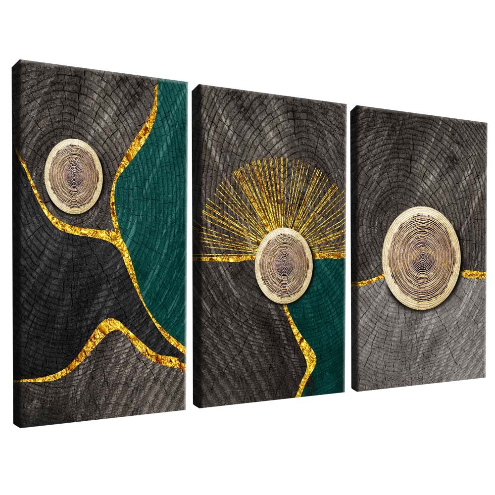 Abstract Geometry Trio Canvas