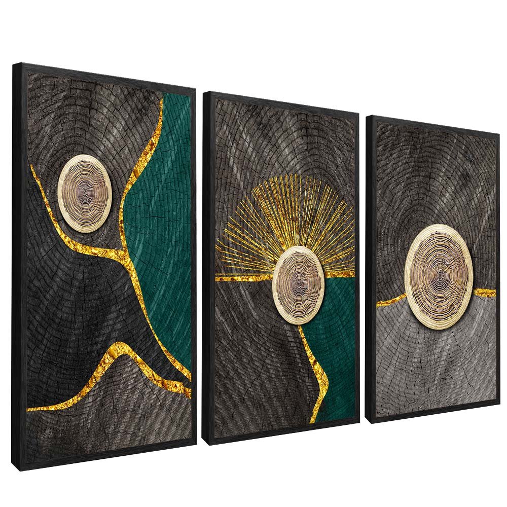 Abstract Geometry Trio Canvas