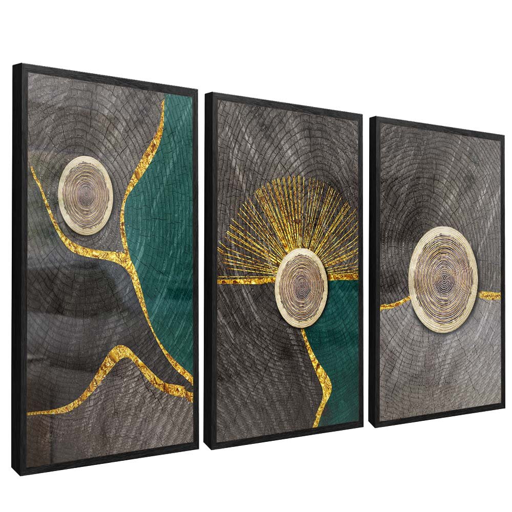 Abstract Geometry Trio Canvas