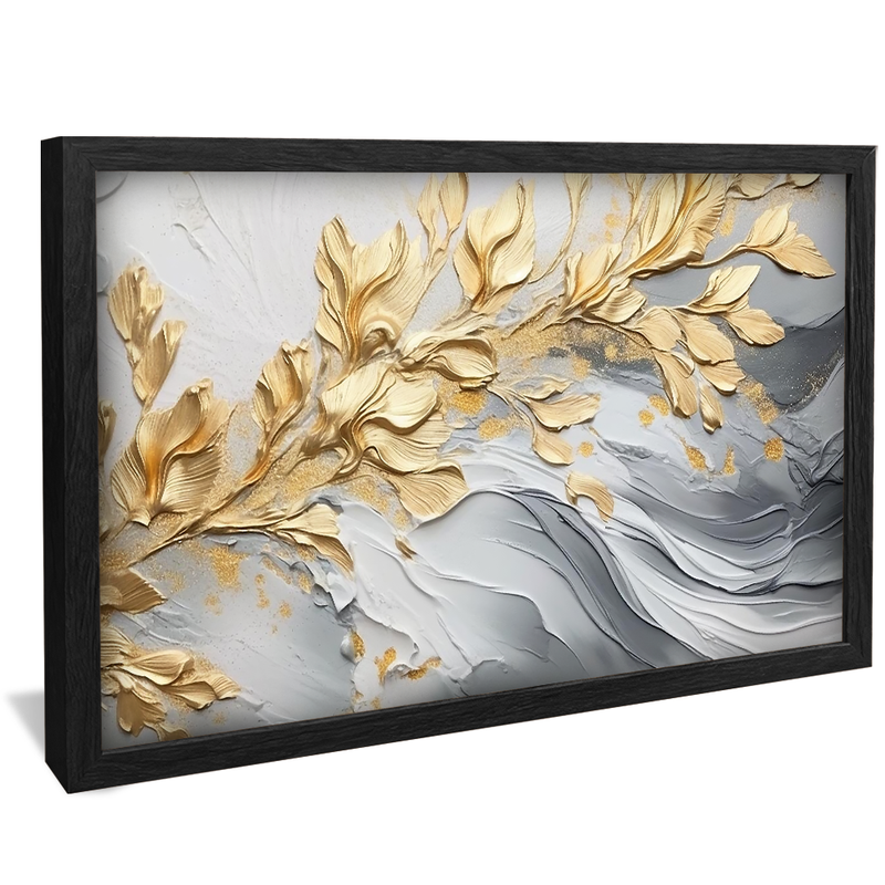 Abstract Gold Leaves V1329 Canvas