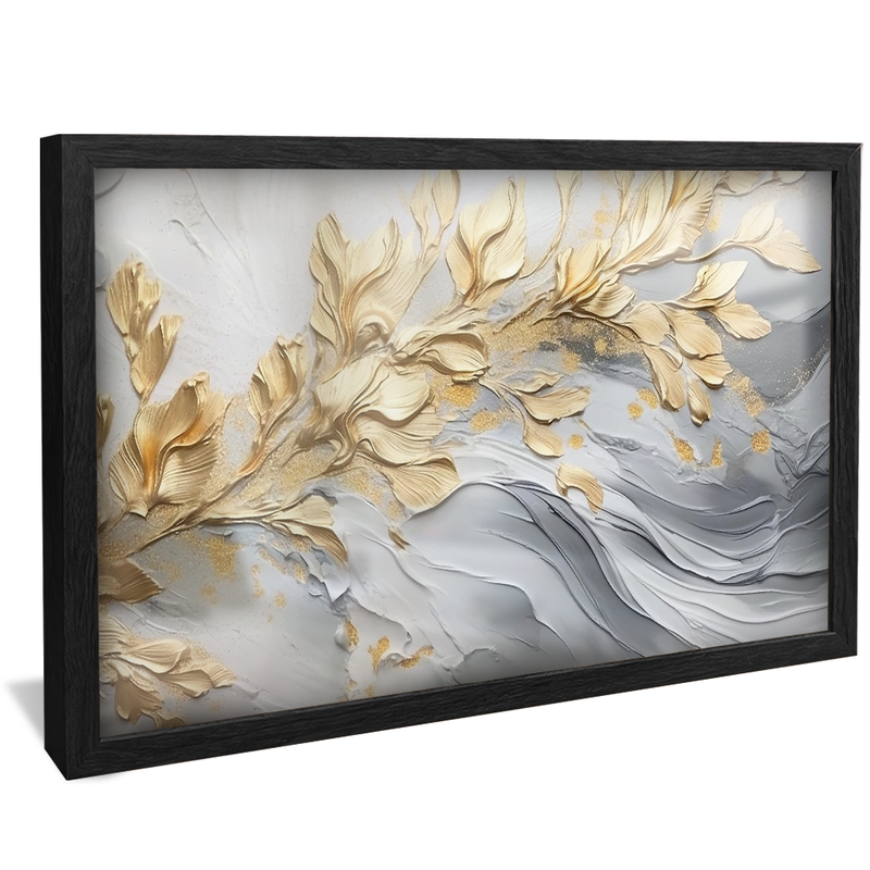 Abstract Gold Leaves V1329 Canvas