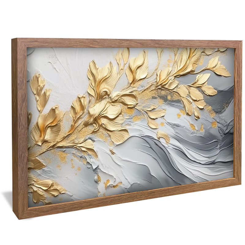 Abstract Gold Leaves V1329 Canvas