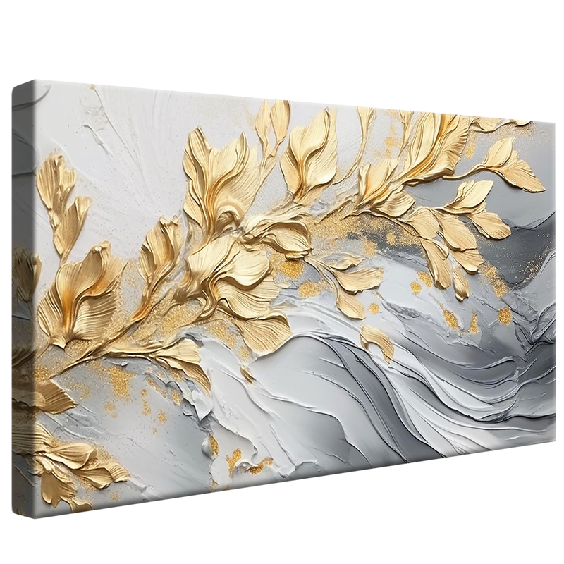 Abstract Gold Leaves V1329 Canvas