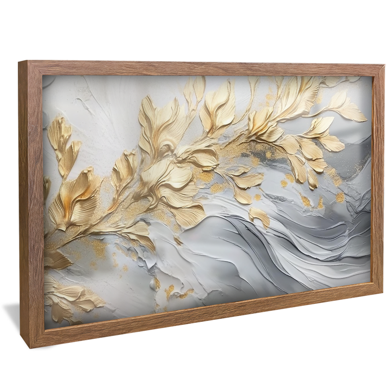 Abstract Gold Leaves V1329 Canvas