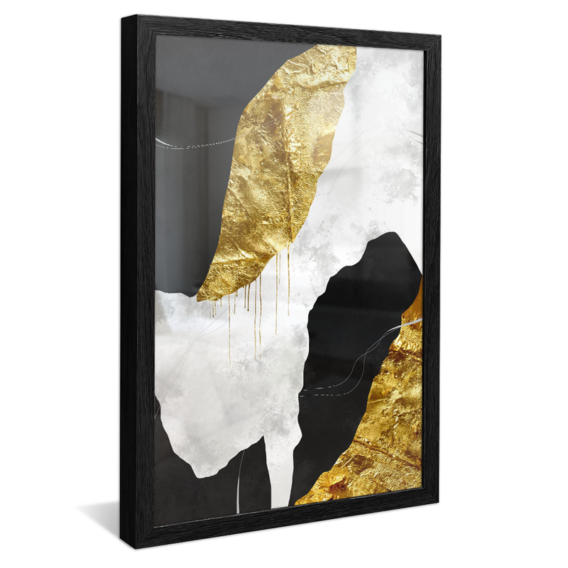 Abstract Golden Sheet on Marble V947 Canvas