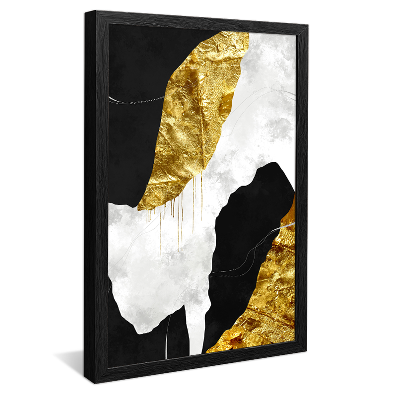 Abstract Golden Sheet on Marble V947 Canvas