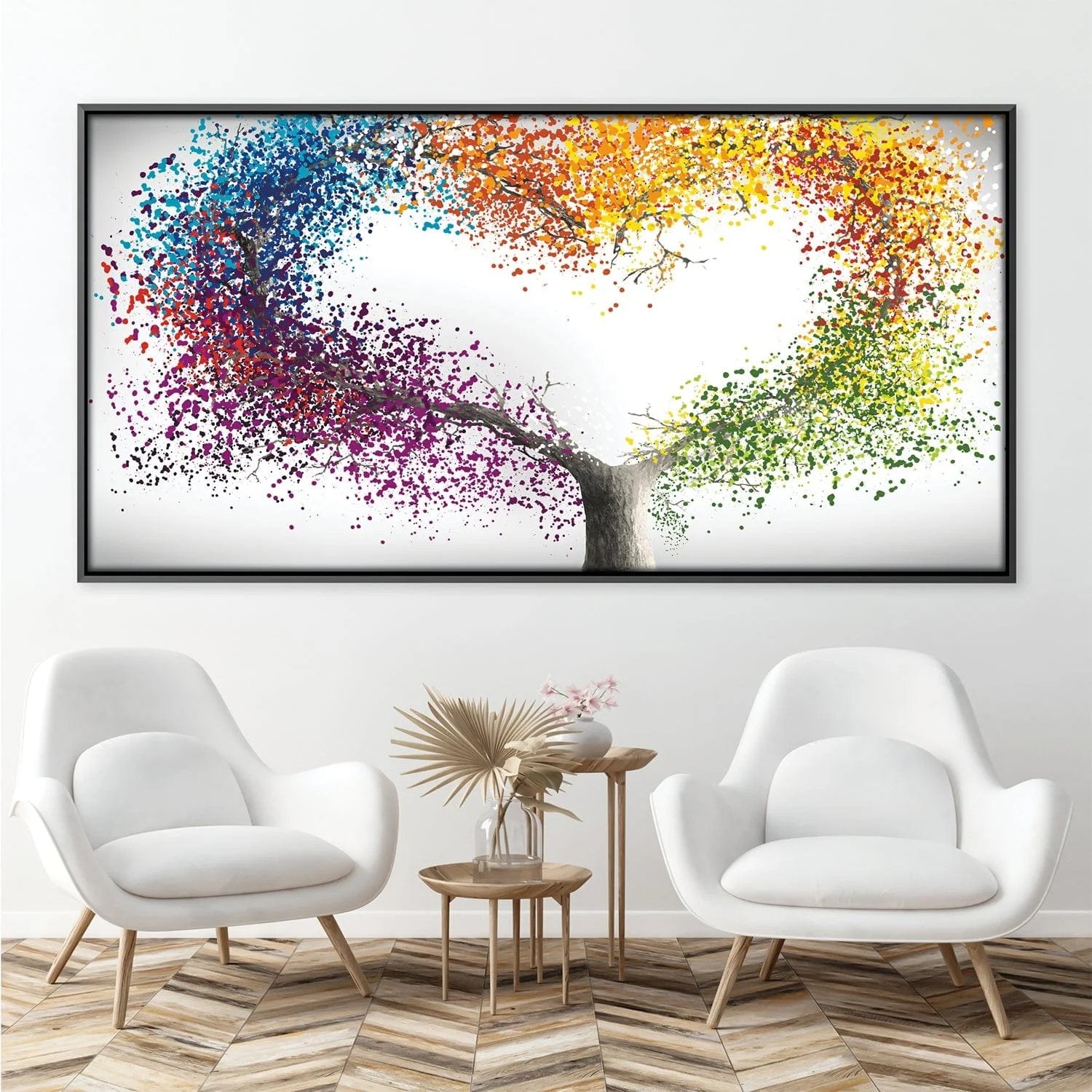 Abstract Heart of Leaves Canvas