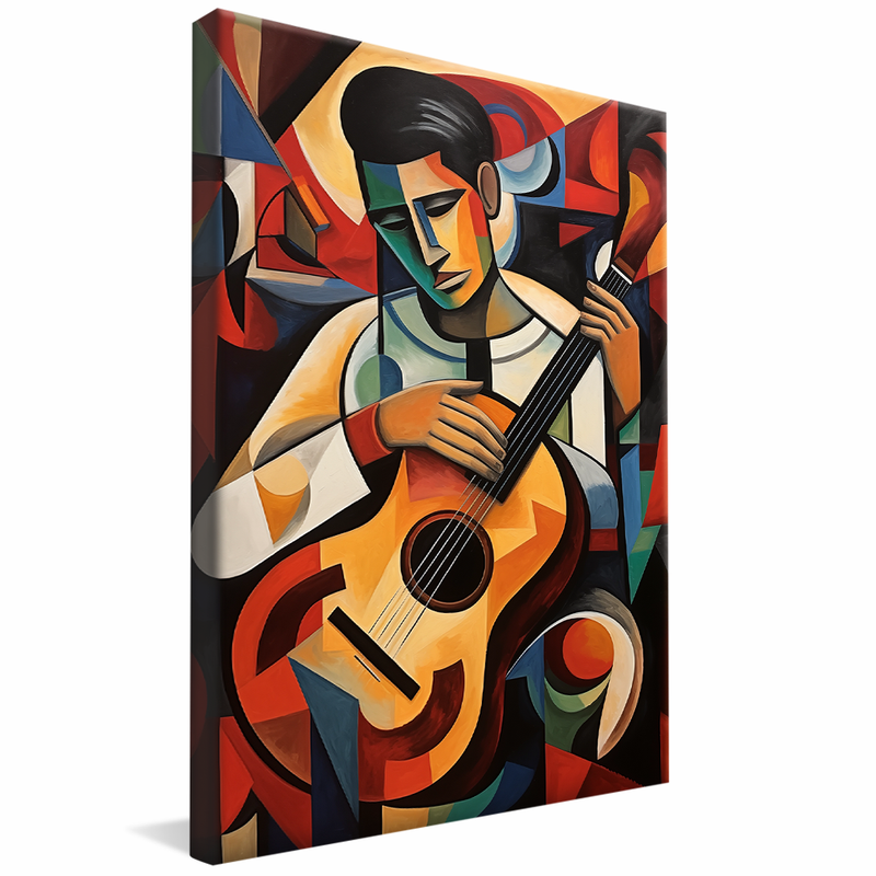 Abstract Man Playing Guitar V927 Canvas