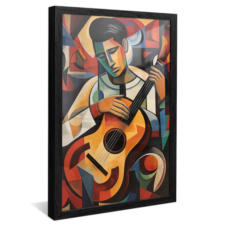 Abstract Man Playing Guitar V927 Canvas