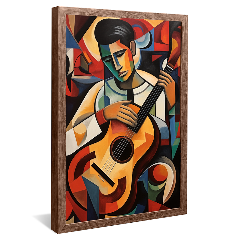 Abstract Man Playing Guitar V927 Canvas