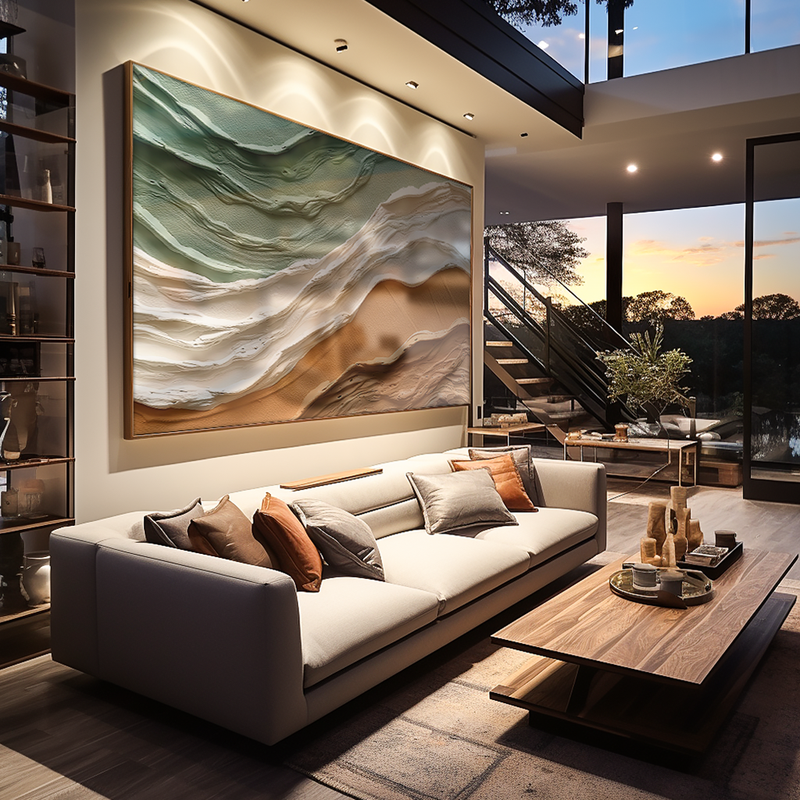 Abstract Painting on Wall V909 Canvas