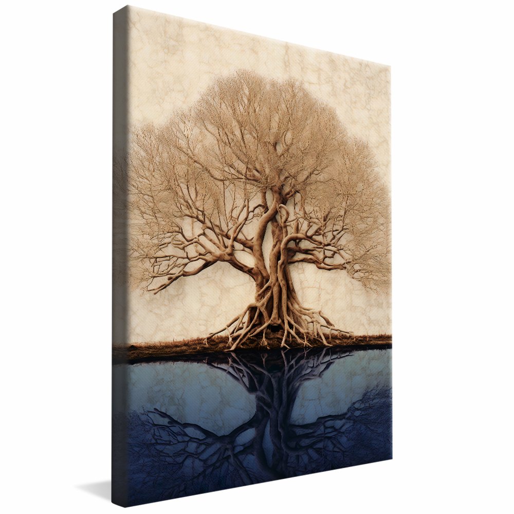 Abstract Roots Tree Canvas