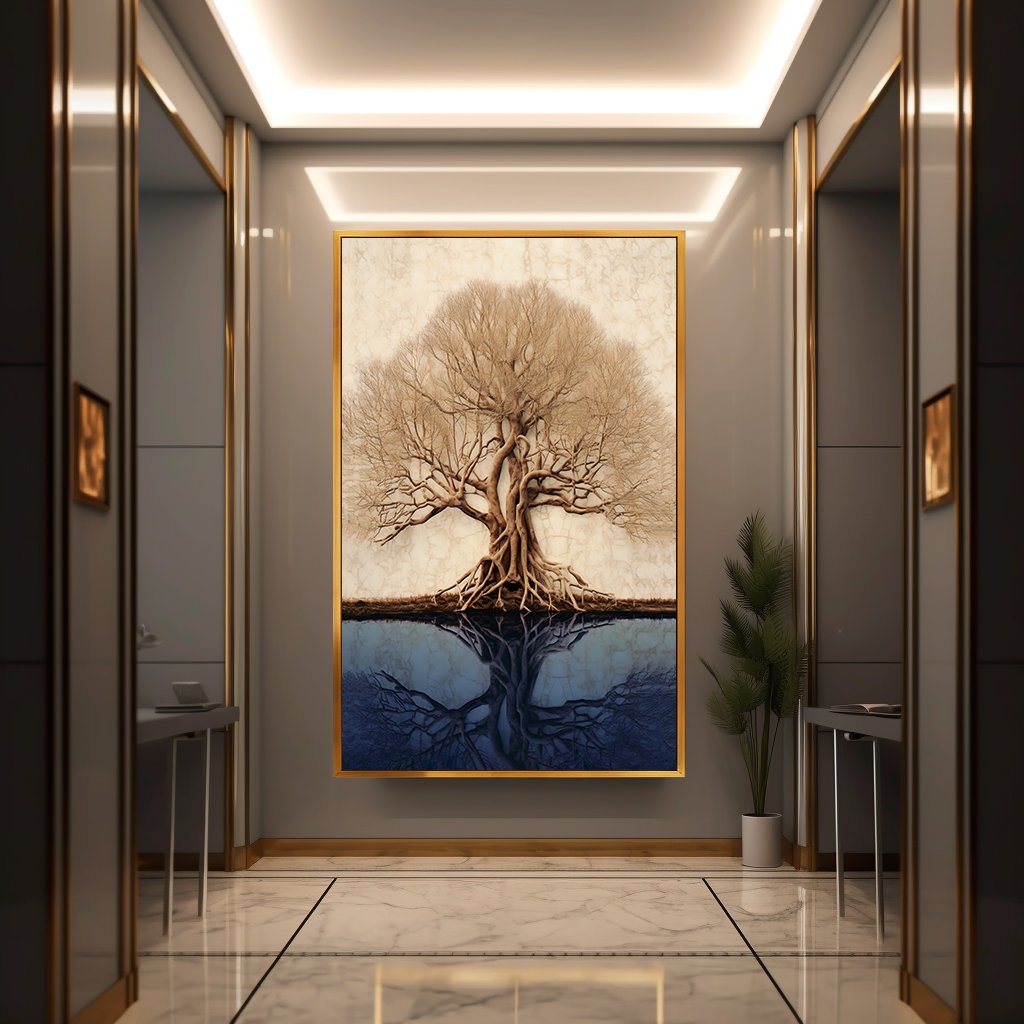 Abstract Roots Tree Canvas