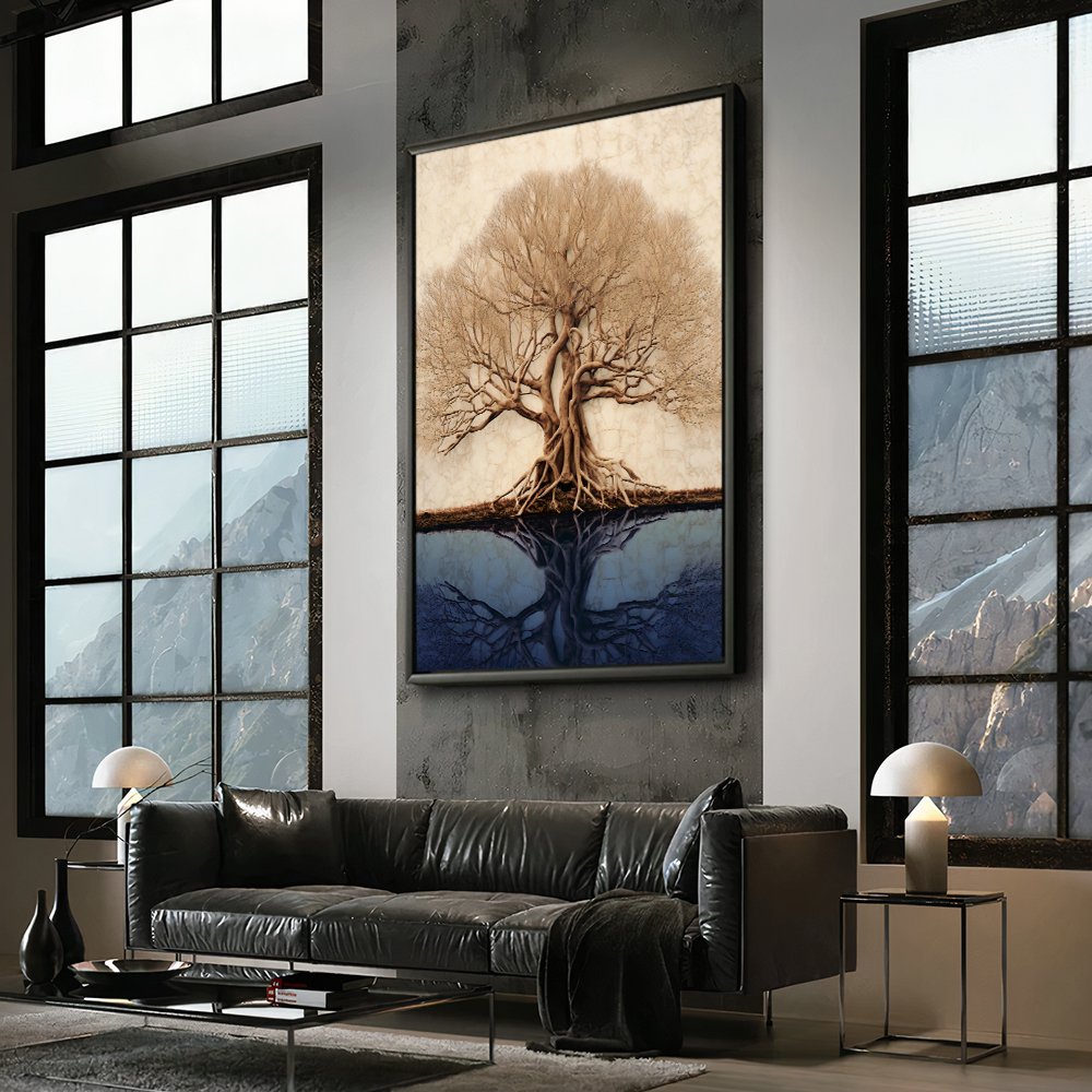 Abstract Roots Tree Canvas