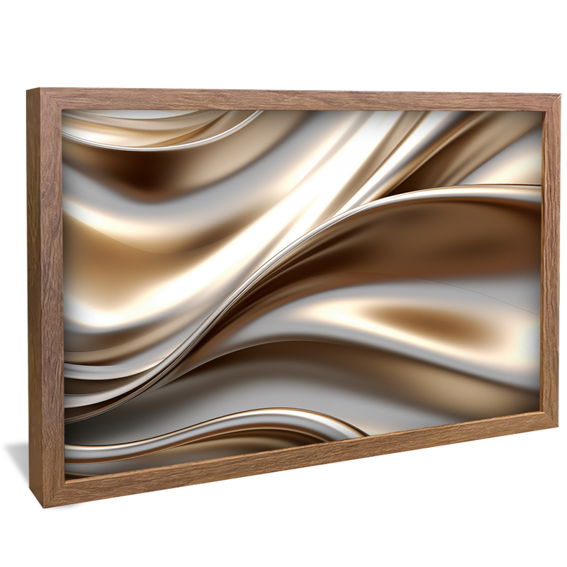 Abstract Satin Silver Gold V821 Canvas