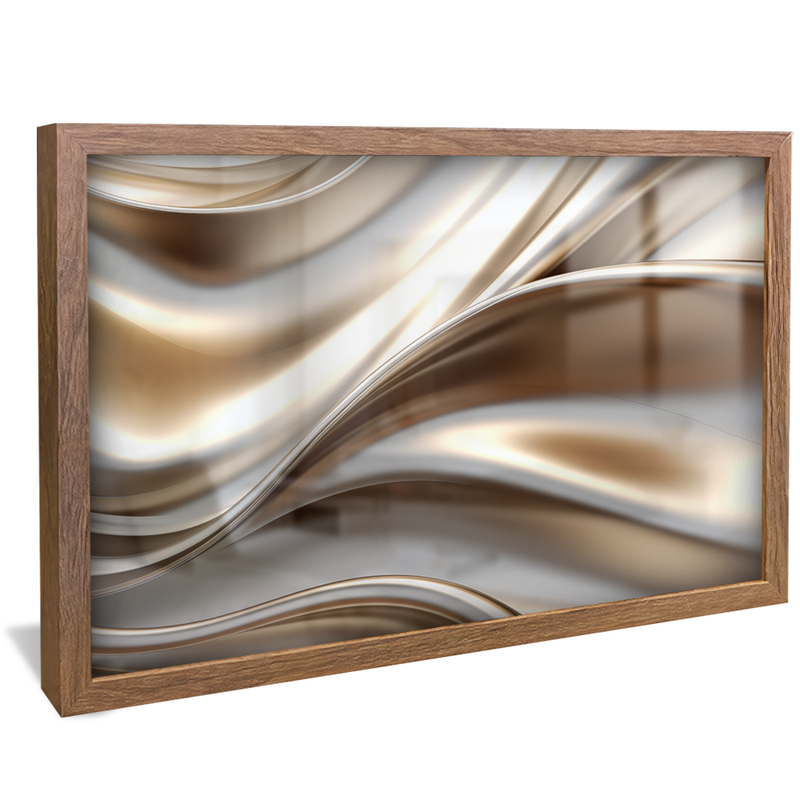 Abstract Satin Silver Gold V821 Canvas