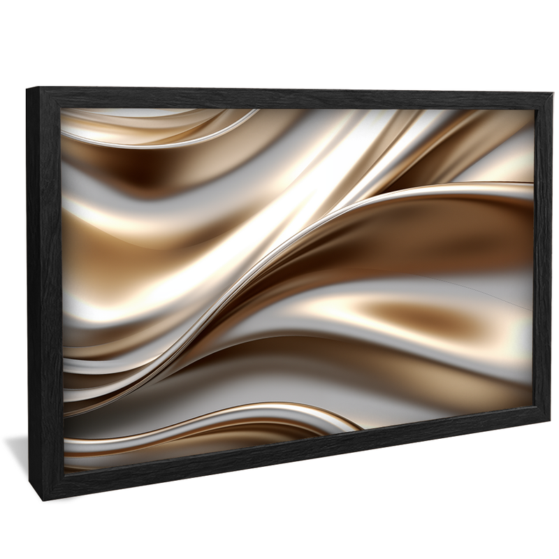 Abstract Satin Silver Gold V821 Canvas