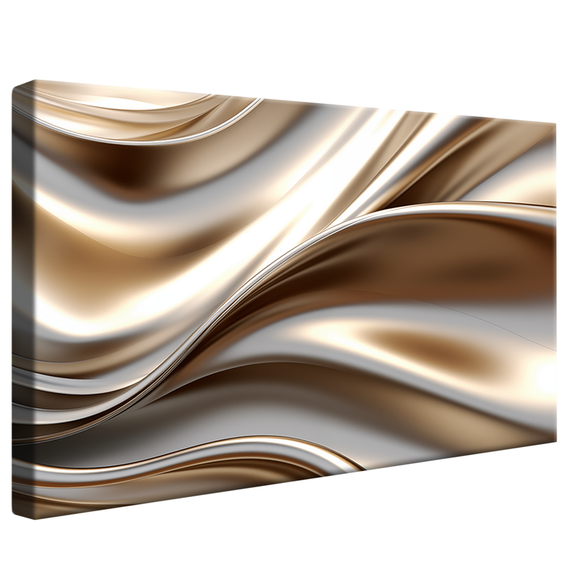 Abstract Satin Silver Gold V821 Canvas