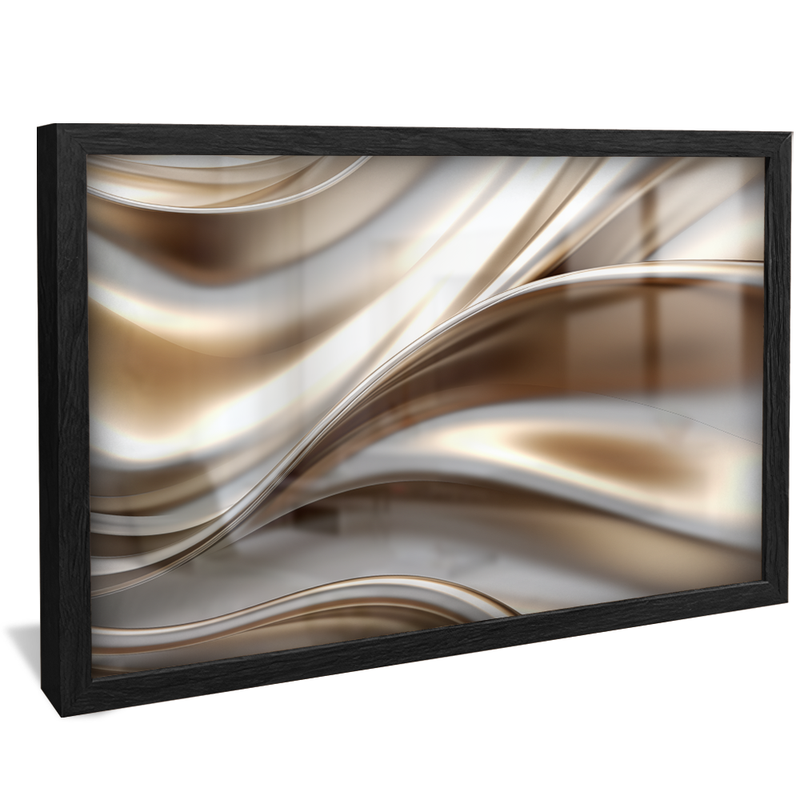 Abstract Satin Silver Gold V821 Canvas