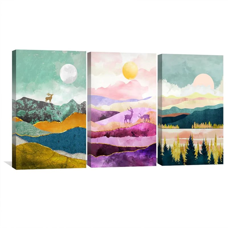 Abstract Scenic Landscape Canvas