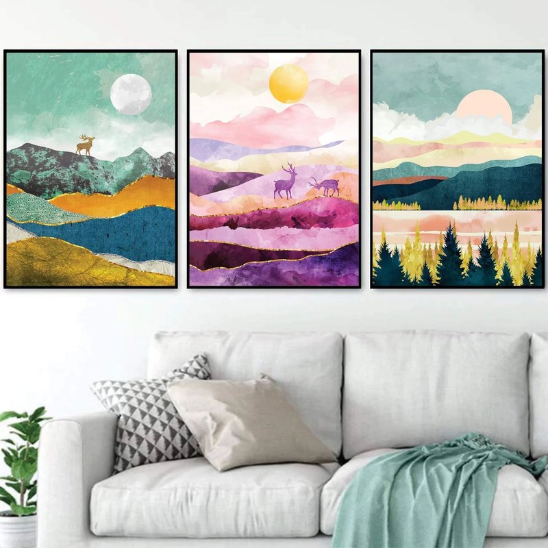 Abstract Scenic Landscape Canvas