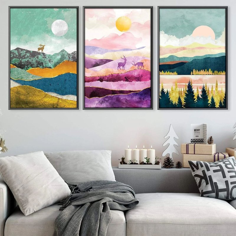 Abstract Scenic Landscape Canvas