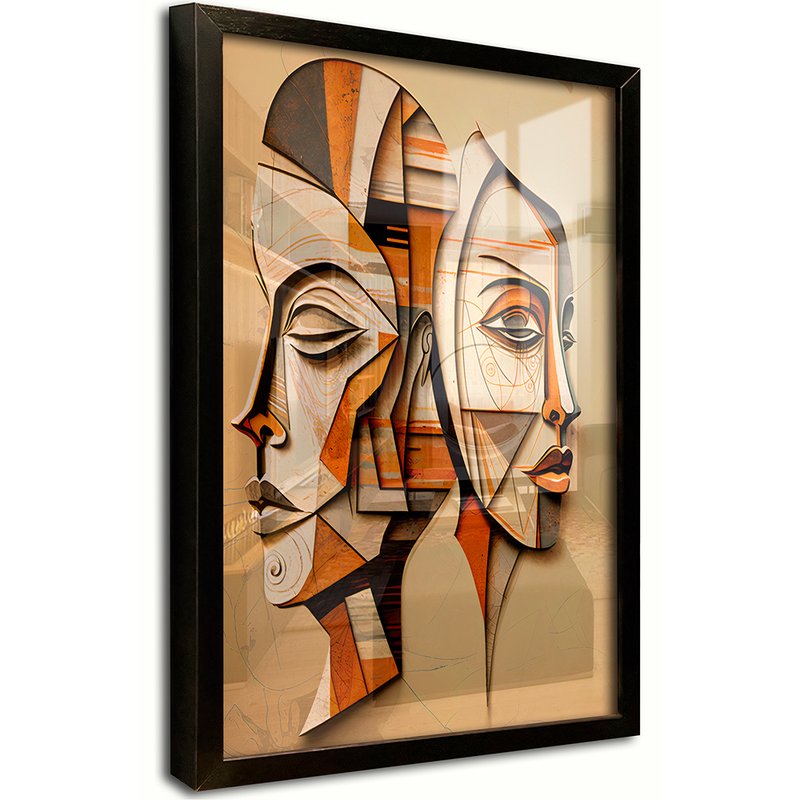 Abstract Two Faces Canvas