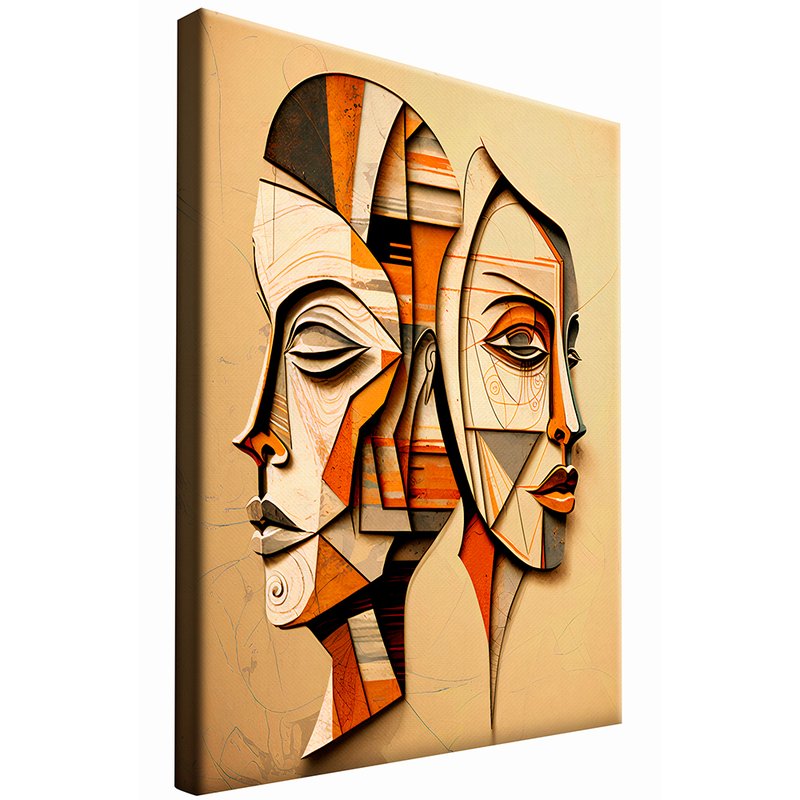 Abstract Two Faces Canvas