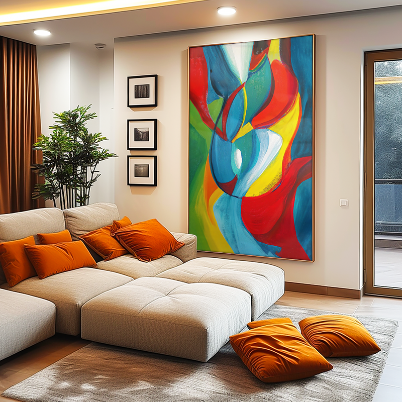 Abstract Warm Colors V1349 Canvas
