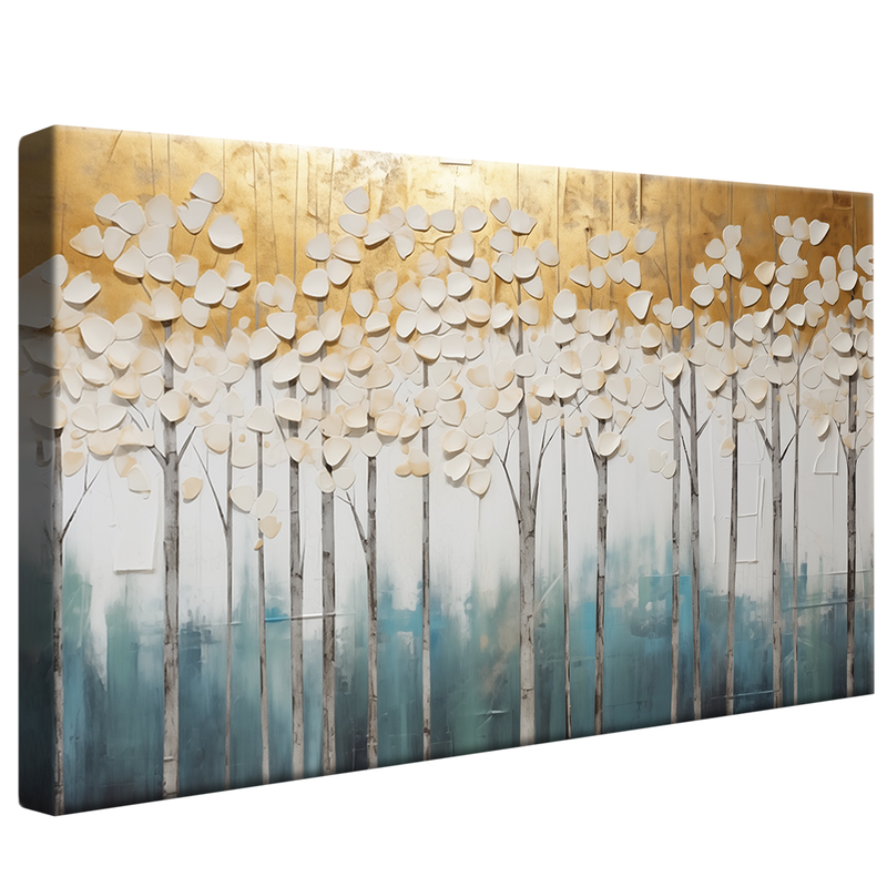 Abstract White Plants V818 Canvas