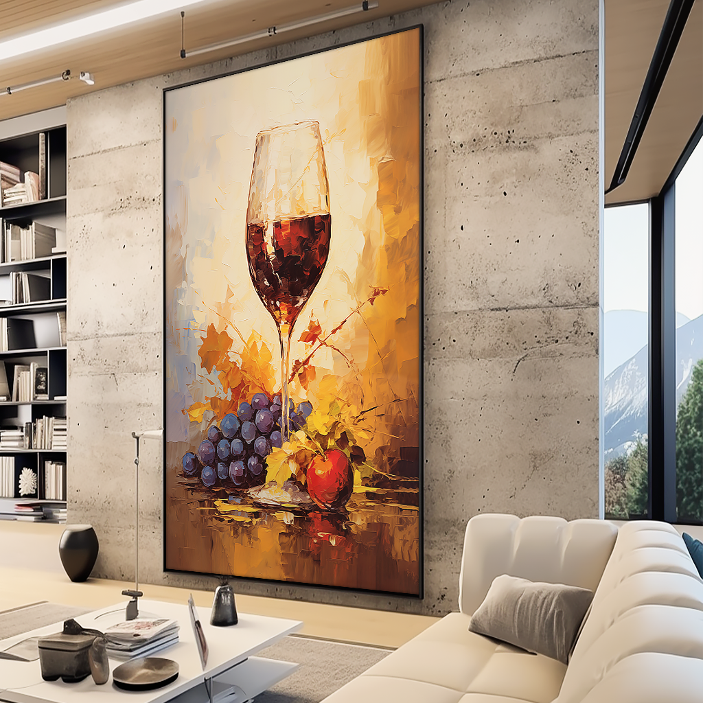 Abstract Wine Glass Painting V863 Canvas