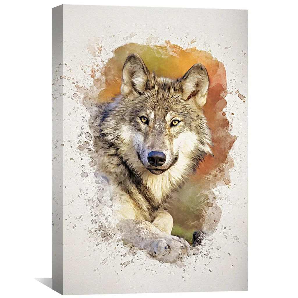Abstract Wolf Canvas