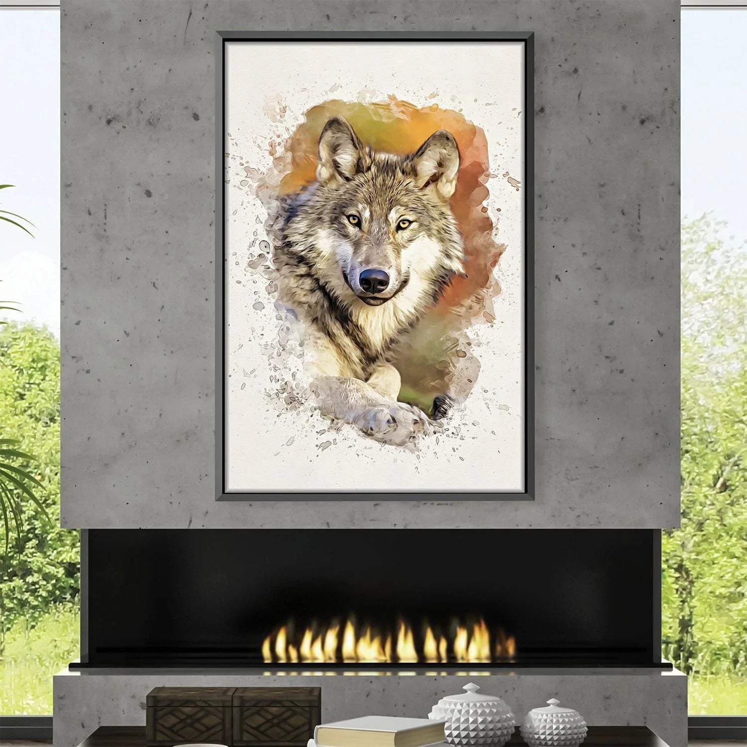 Abstract Wolf Canvas