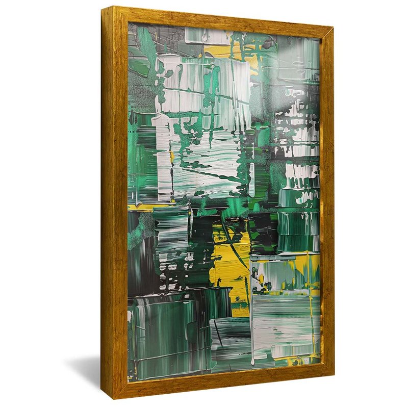 Abstract in Green Brushstrokes V1892 Canvas