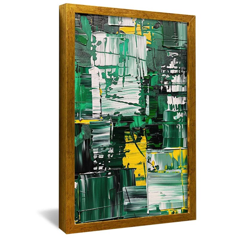 Abstract in Green Brushstrokes V1892 Canvas